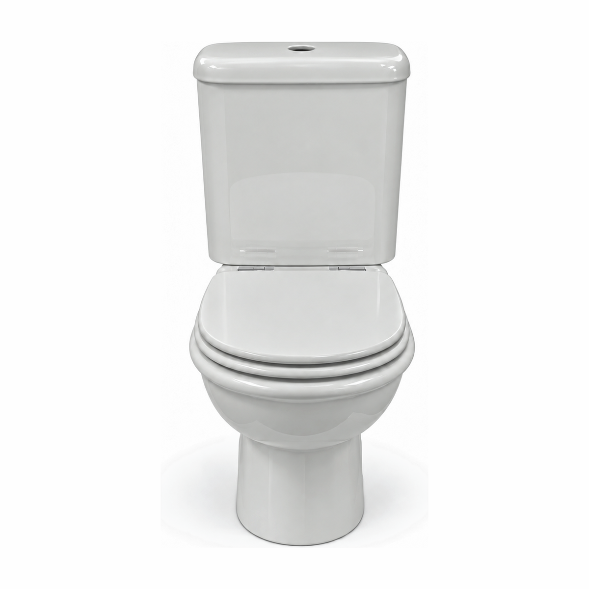 Inodoro completo Image en color Gris con cisterna y asiento, vista frontal