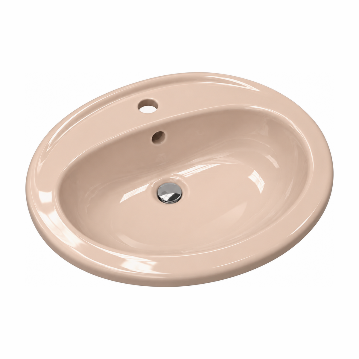 Lavabo de encastrar Miramar en color Bahama Beige, vista de tres cuartos
