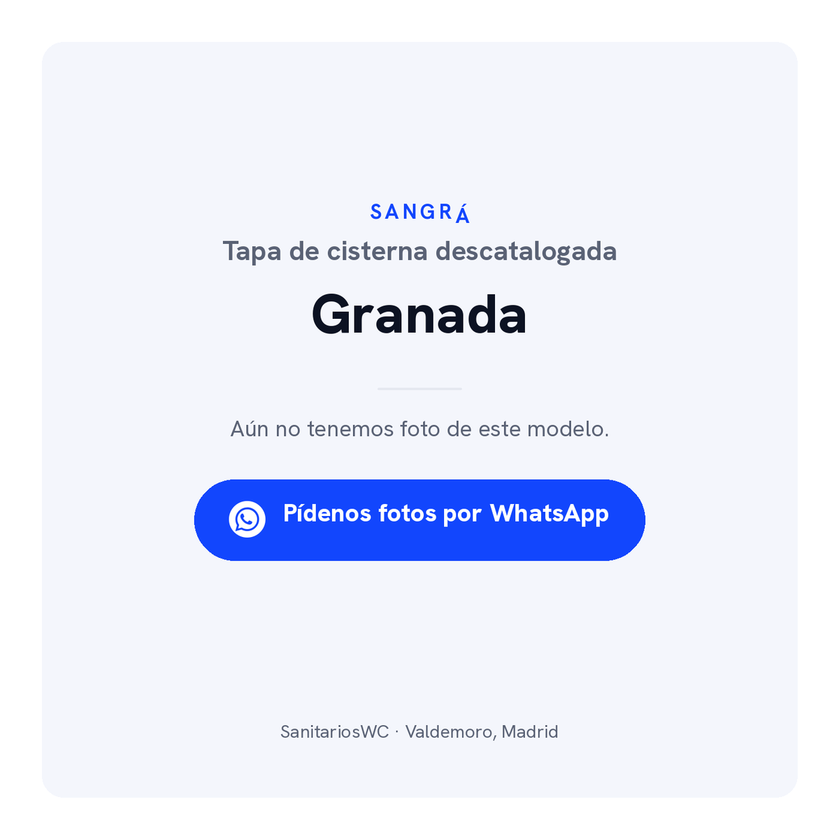 Tapa de cisterna Sangrá Granada