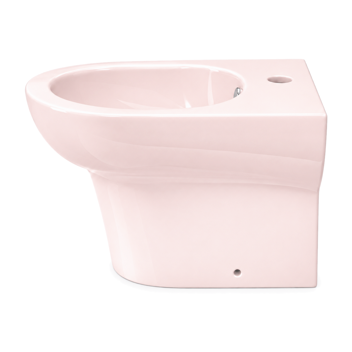 Bidé Serie 100 en color Rosa Perola, vista lateral