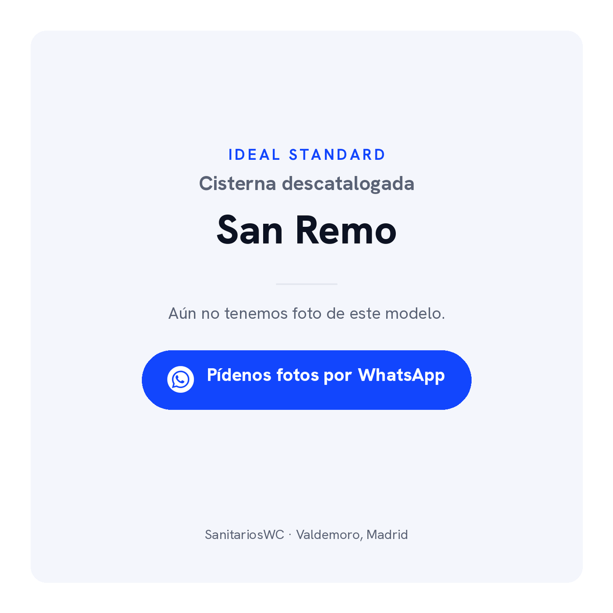 Cisterna Ideal Standard San Remo