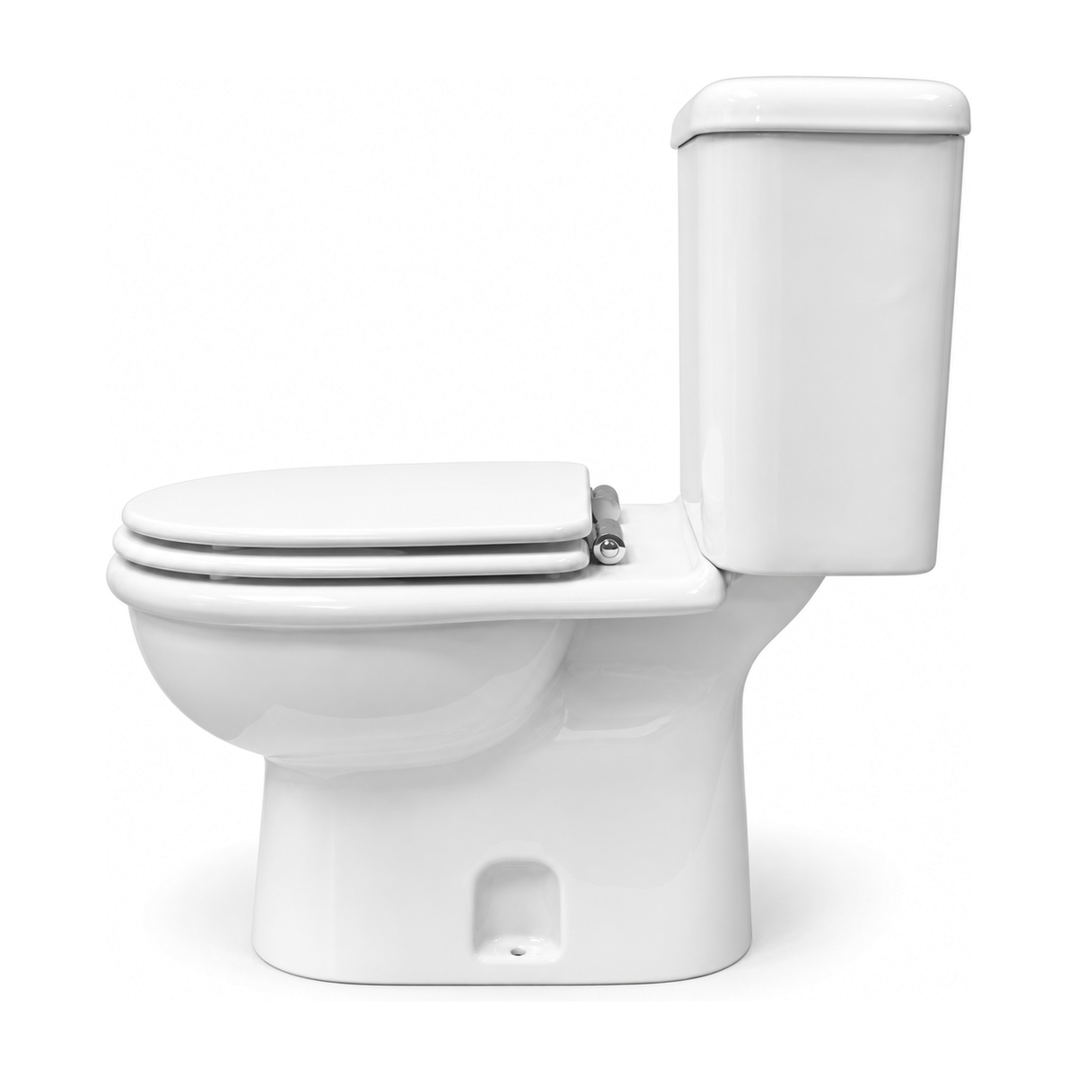 Inodoro completo Image en color Blanco con cisterna y asiento, vista lateral