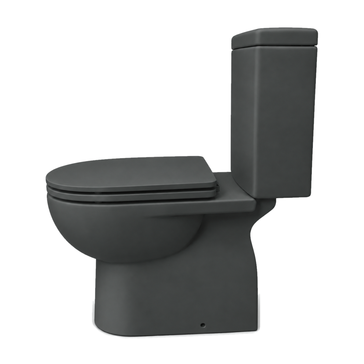 Inodoro Opus Core en color Gris Basalto Mate, vista lateral