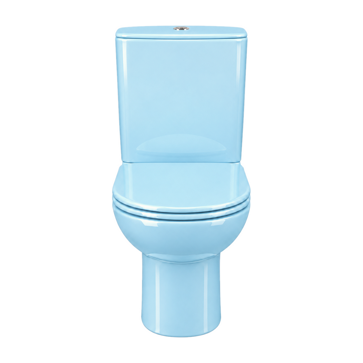 Inodoro Serie 100 en color Azul Nigeriano, vista frontal