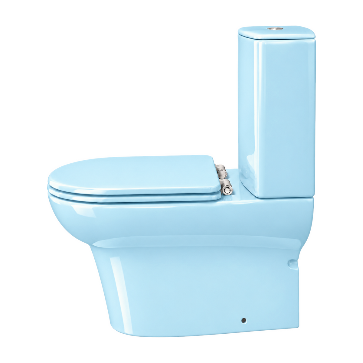Inodoro Serie 100 en color Azul Nigeriano, vista lateral