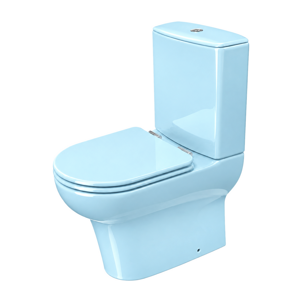 Inodoro Serie 100 en color Azul Nigeriano, vista de tres cuartos