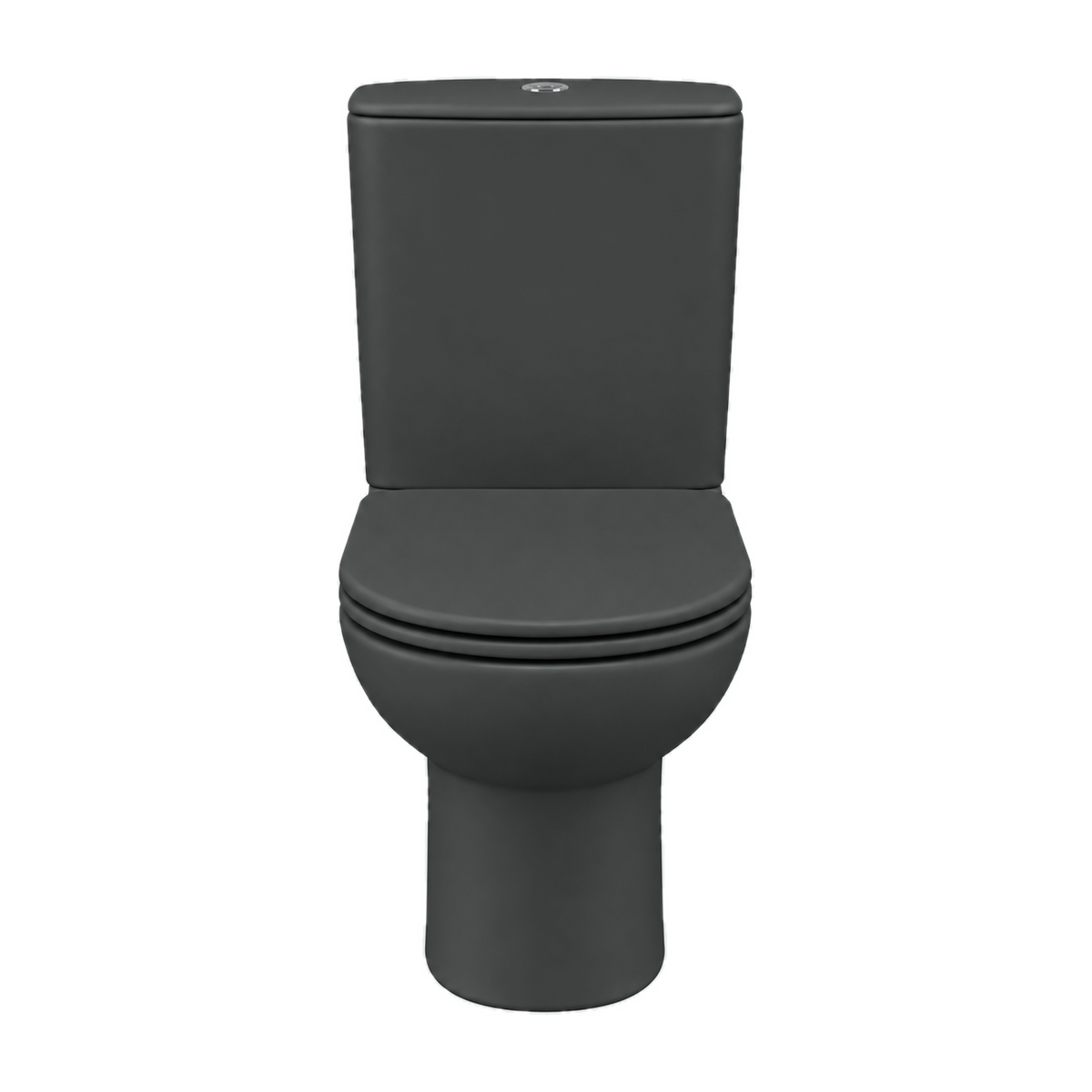 Inodoro Serie 100 en color Gris Basalto Mate, vista frontal