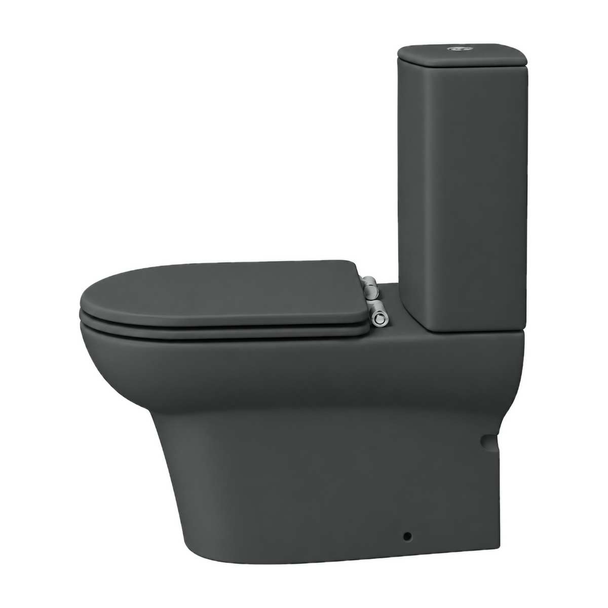 Inodoro Serie 100 en color Gris Basalto Mate, vista lateral