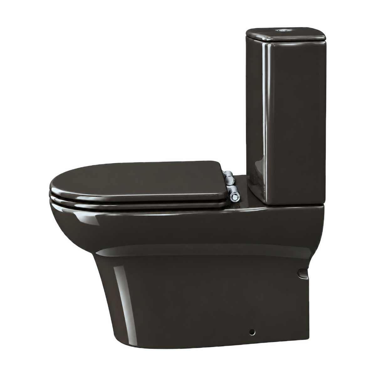 Inodoro Serie 100 en color Negro Brillo, vista lateral