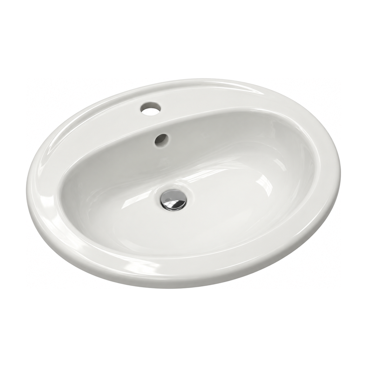 Lavabo de encastrar Miramar en color Blanco, vista de tres cuartos