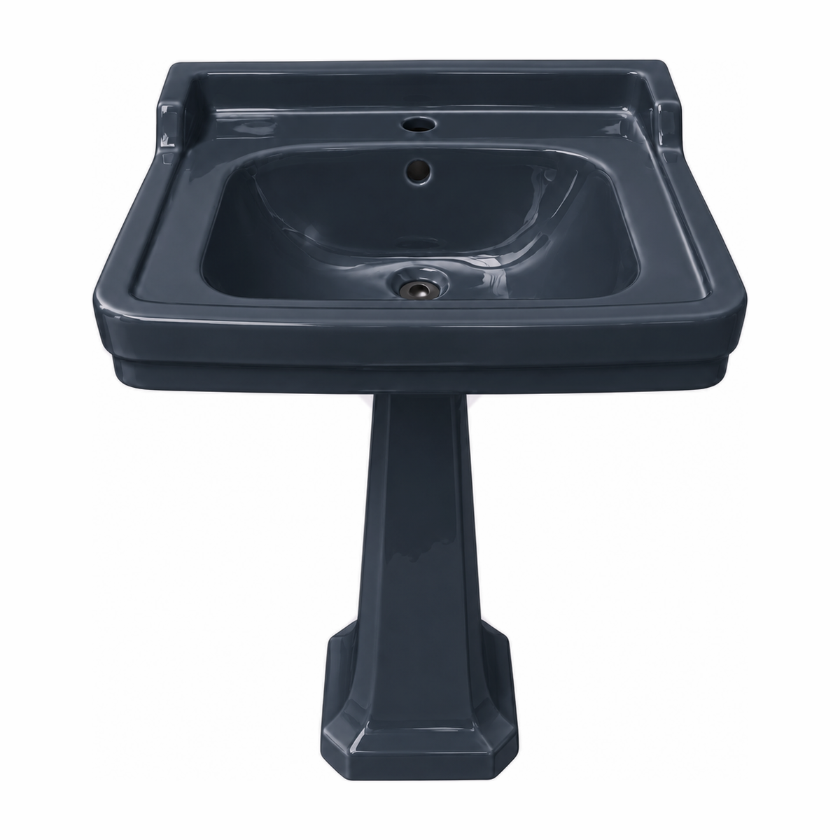 Lavabo con pedestal Neoclásica en color Azul York, vista frontal