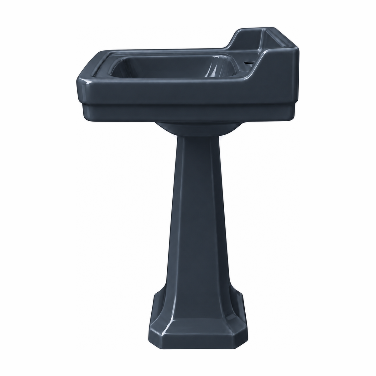 Lavabo con pedestal Neoclásica en color Azul York, vista lateral