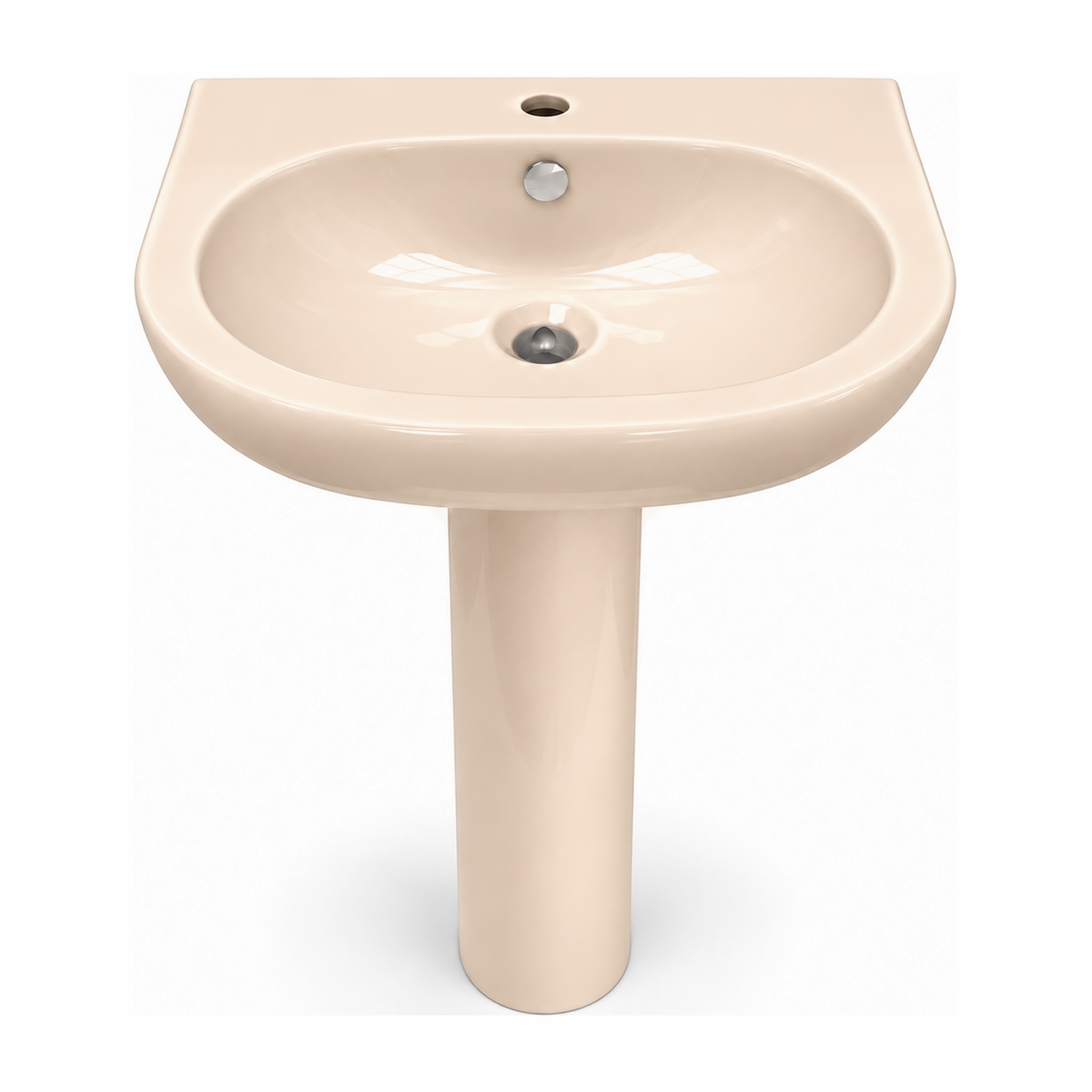 Lavabo con pedestal Opus Core en color Arena, vista frontal