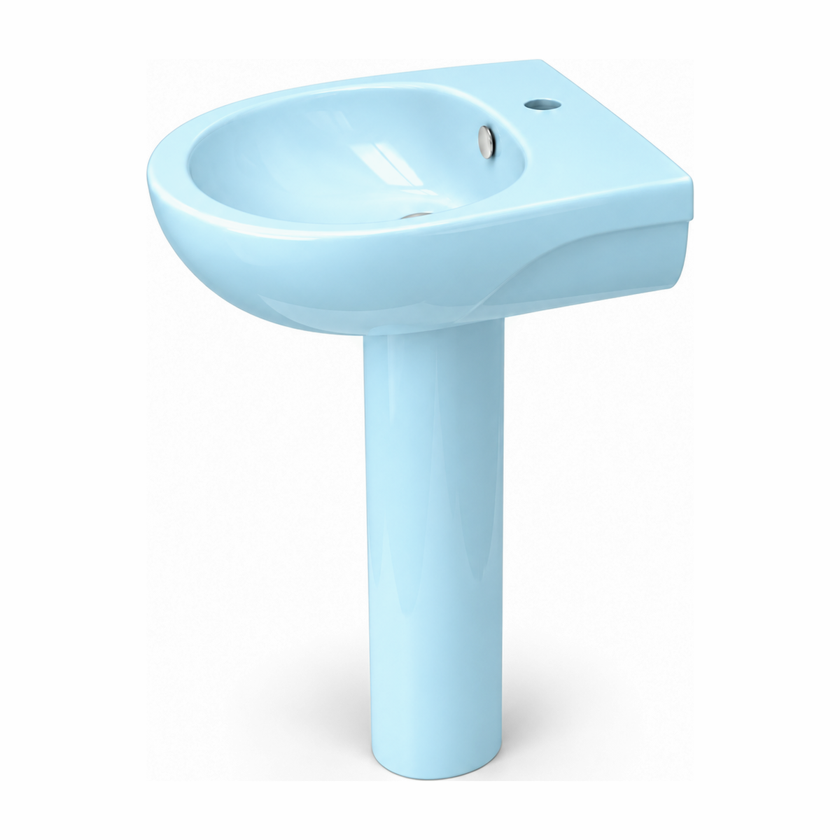 Lavabo con pedestal Opus Core en color Azul Nigeriano, vista lateral