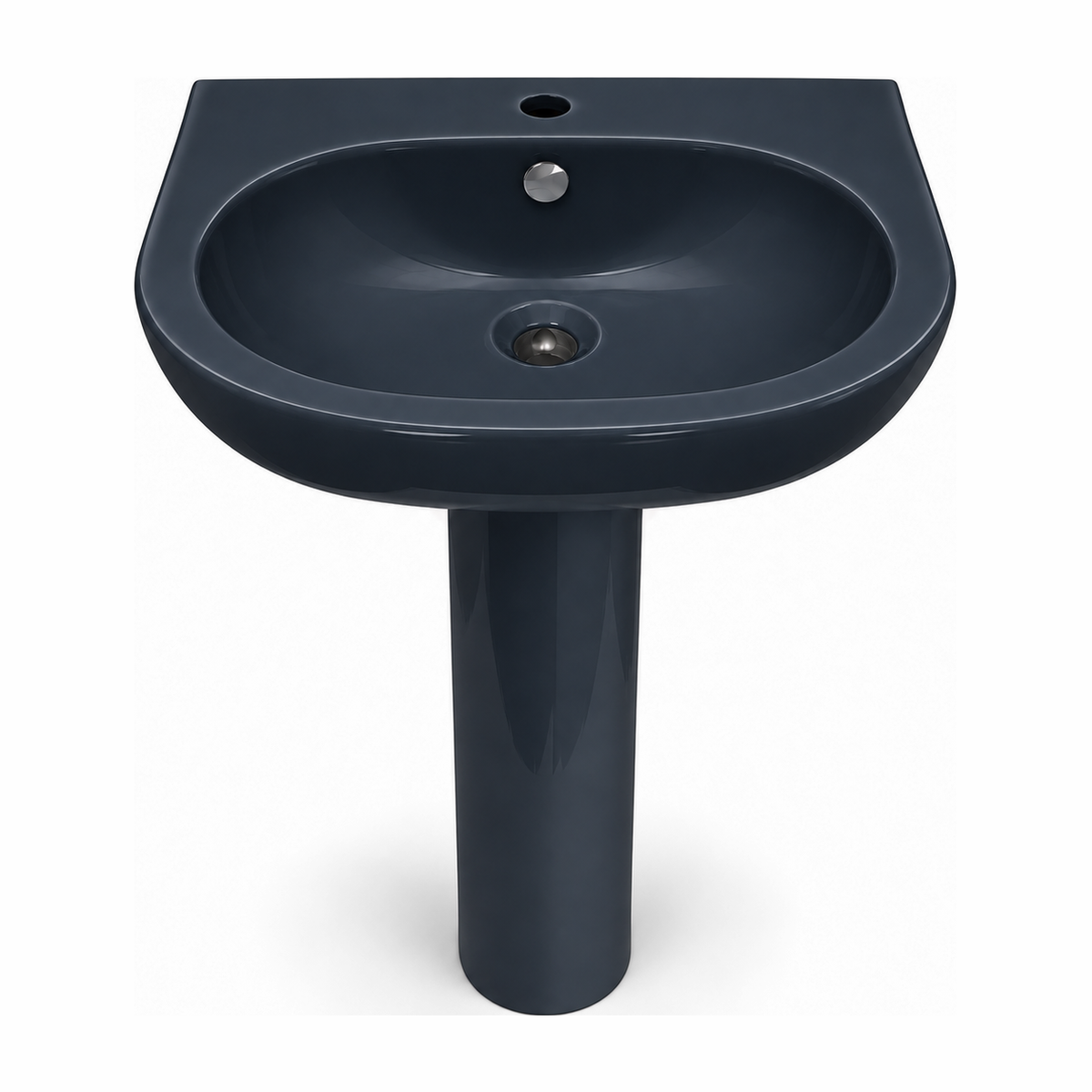 Lavabo con pedestal Opus Core en color Azul York, vista frontal