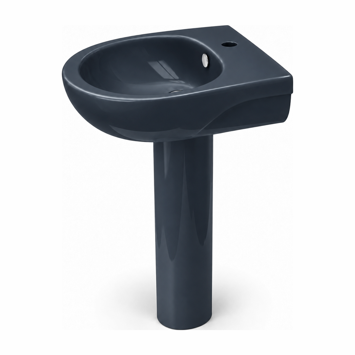 Lavabo con pedestal Opus Core en color Azul York, vista lateral