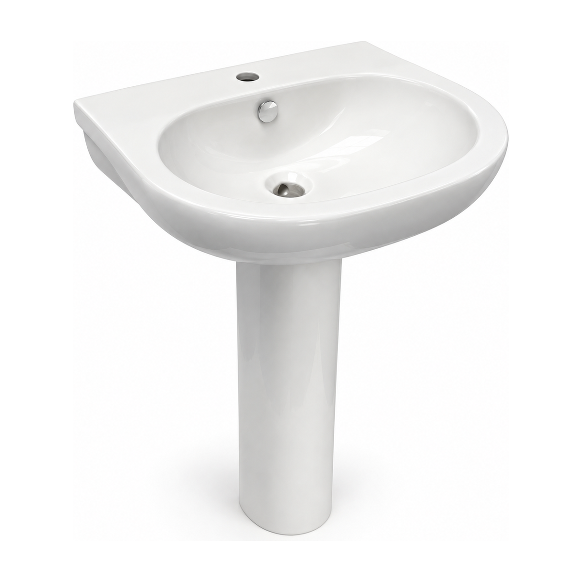 Lavabo con pedestal Opus Core en color Blanco, vista de tres cuartos