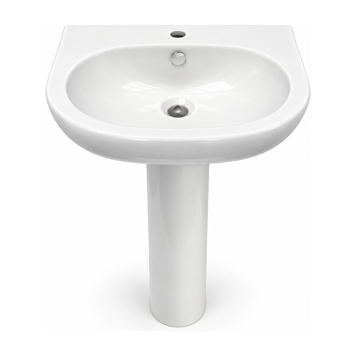 Lavabo con pedestal Opus Core en color Blanco, vista frontal
