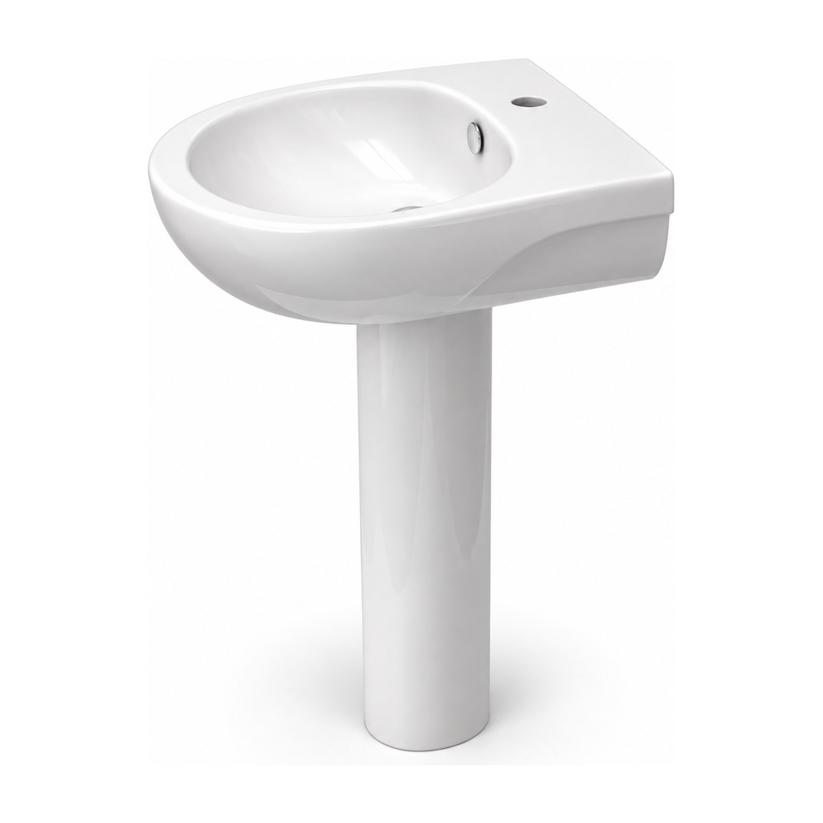 Lavabo con pedestal Opus Core en color Blanco, vista lateral