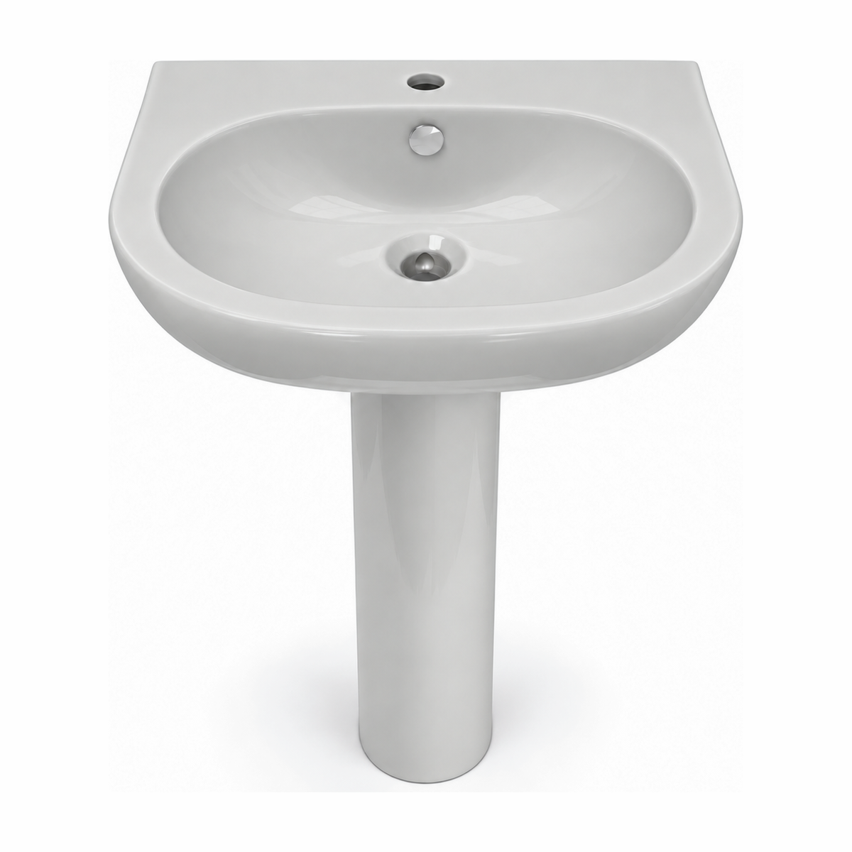 Lavabo con pedestal Opus Core en color Gris, vista frontal
