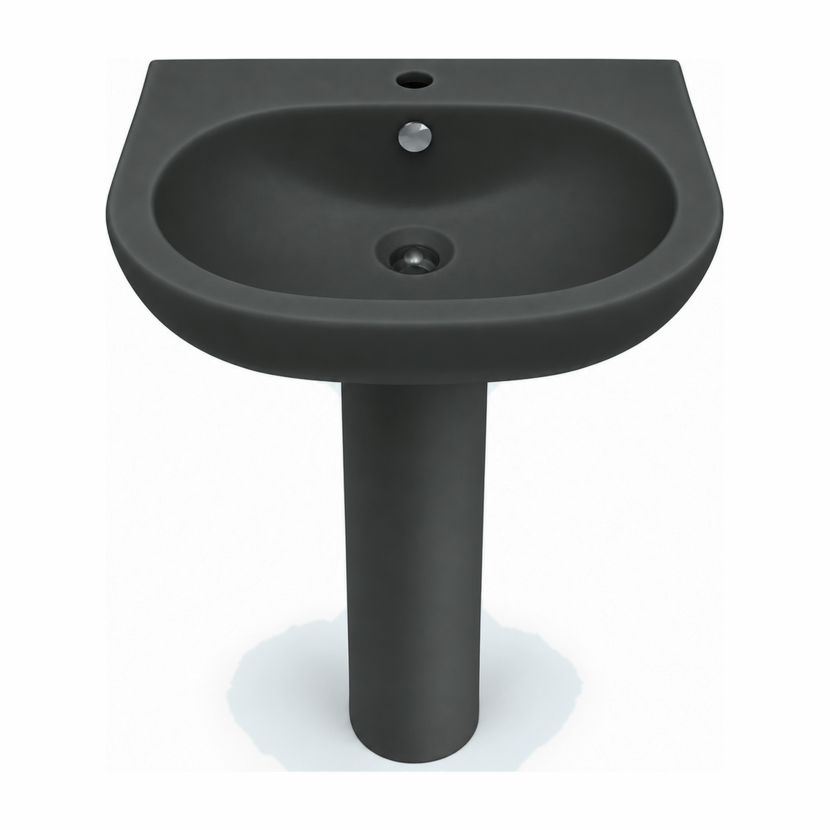 Lavabo con pedestal Opus Core en color Gris Basalto Mate, vista frontal