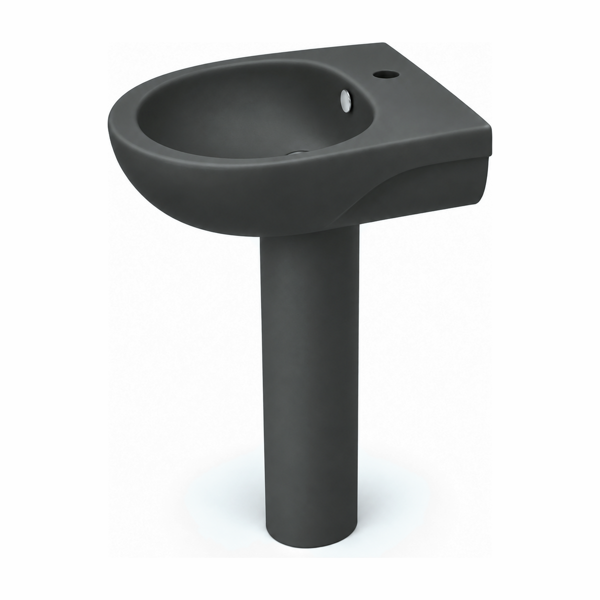Lavabo con pedestal Opus Core en color Gris Basalto Mate, vista lateral