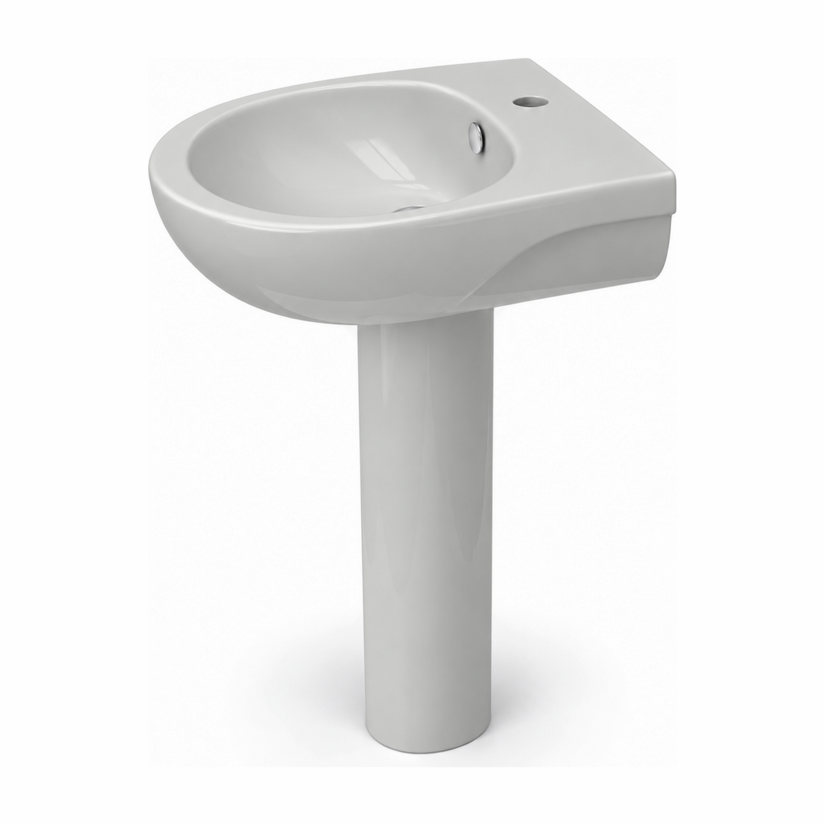 Lavabo con pedestal Opus Core en color Gris, vista lateral