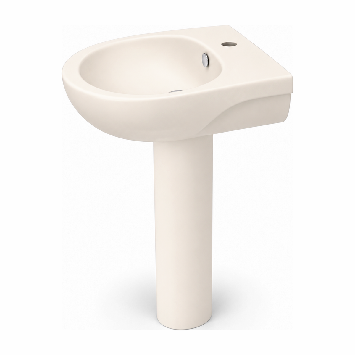 Lavabo con pedestal Opus Core en color Marfil Mate, vista lateral
