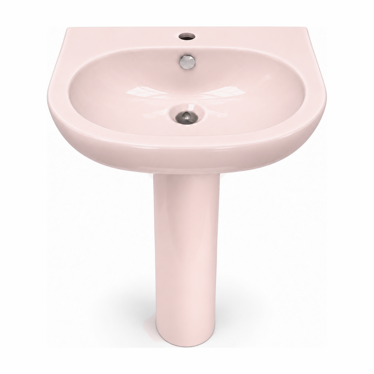 Lavabo con pedestal Opus Core en color Rosa Perola, vista frontal