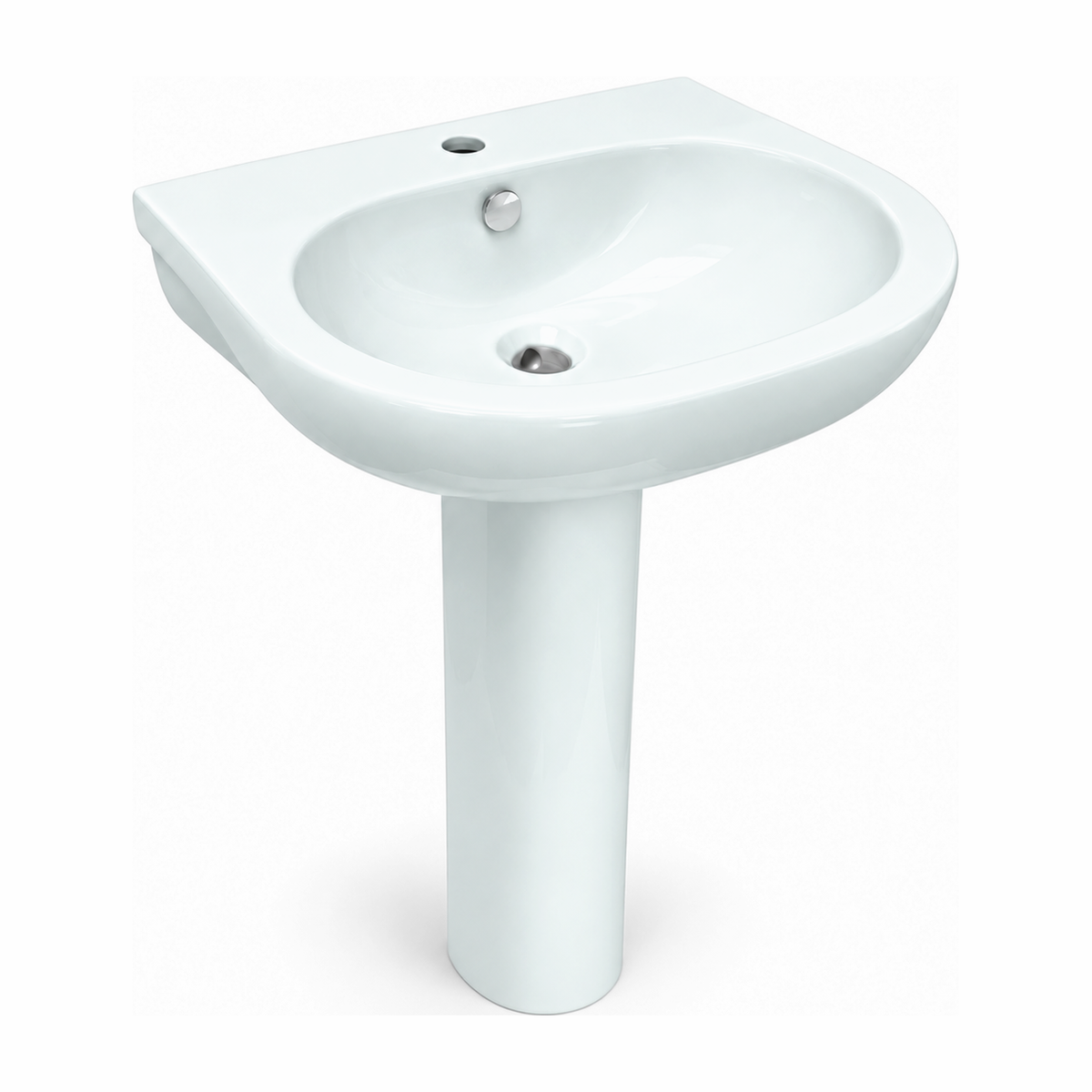 Lavabo con pedestal Opus Core en color Verde Agua, vista de tres cuartos