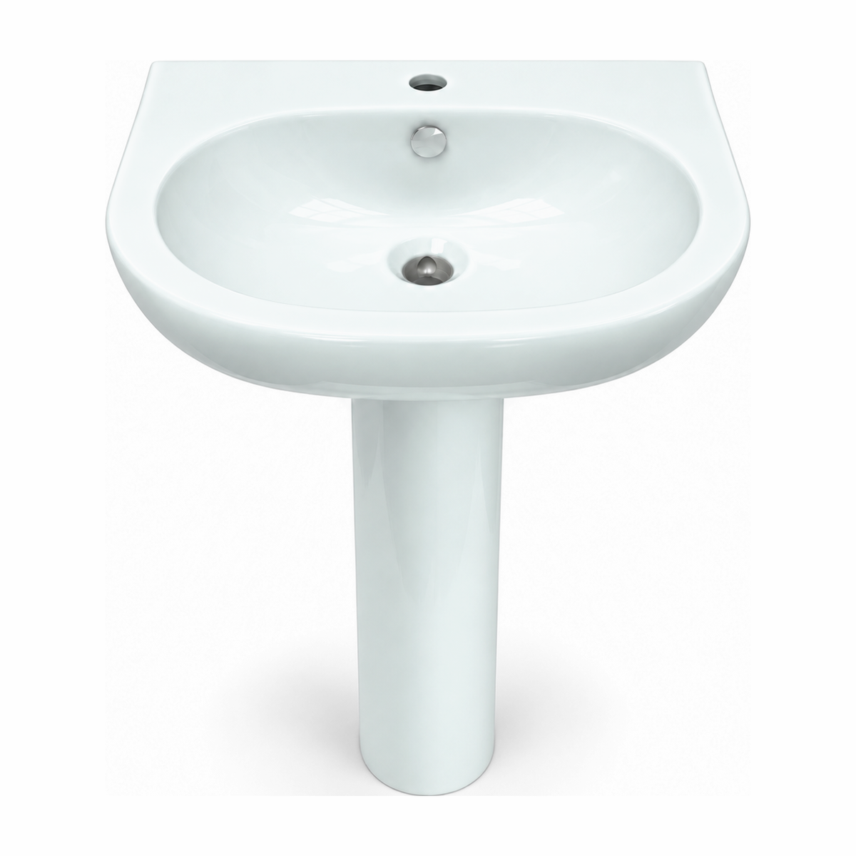 Lavabo con pedestal Opus Core en color Verde Agua, vista frontal