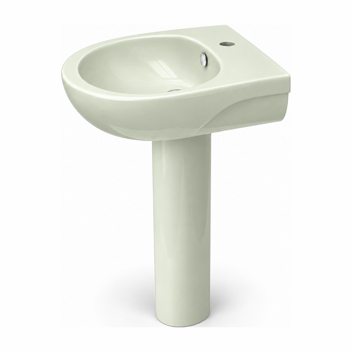 Lavabo con pedestal Opus Core en color Verde Salsa, vista lateral