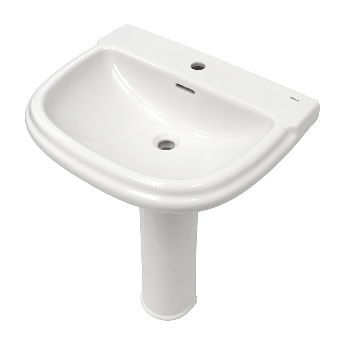Lavabo con pedestal Roca Dama Retro en blanco