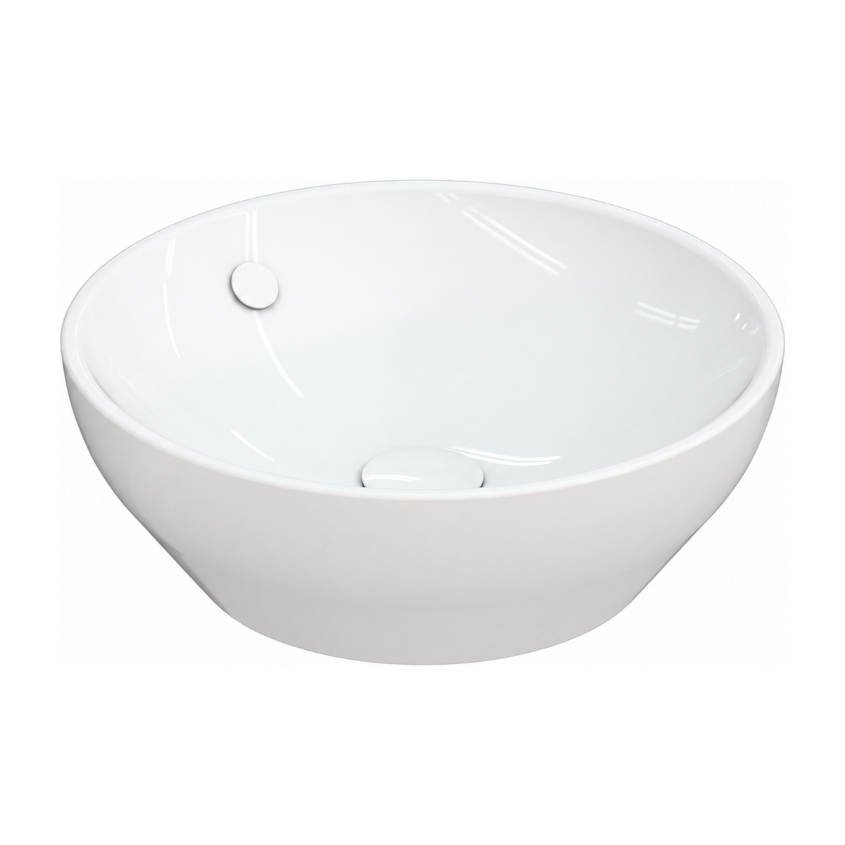 Lavabo Sobre Encimera Serie 100 en color Blanco, vista de tres cuartos
