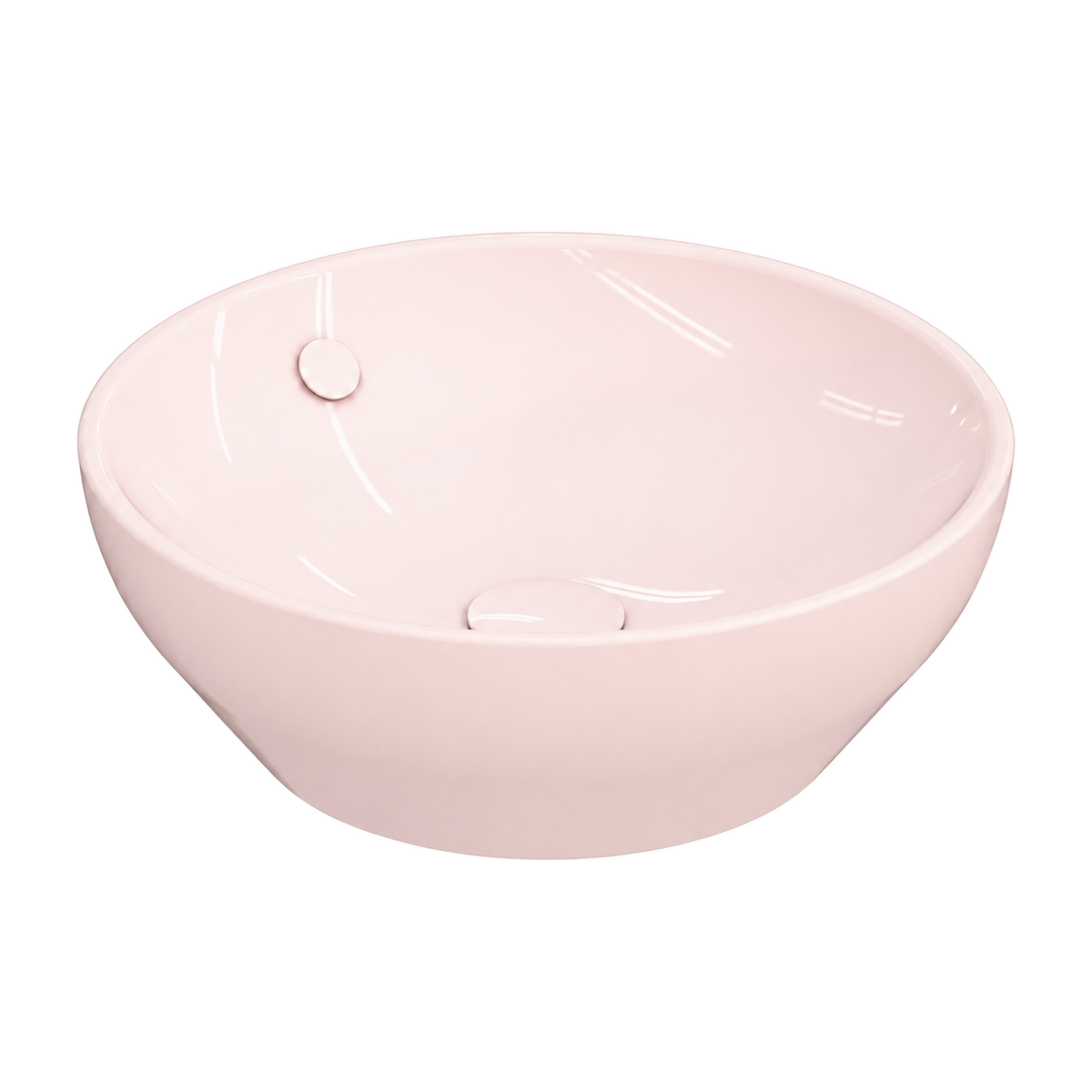 Lavabo Sobre Encimera Serie 100 en color Rosa Perola, vista de tres cuartos