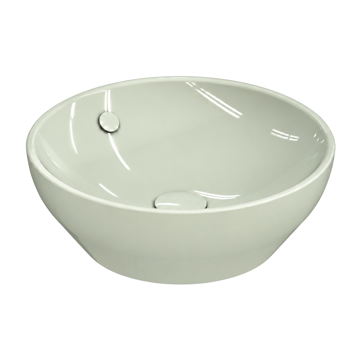 Lavabo Sobre Encimera Serie 100 en color Verde Salsa, vista de tres cuartos