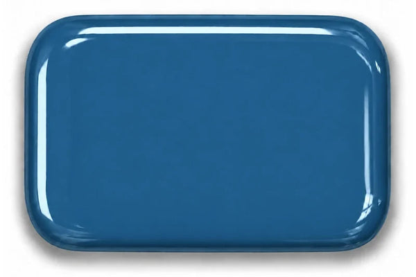 Muestra del color Azul Caribe en porcelana sanitaria vidriada
