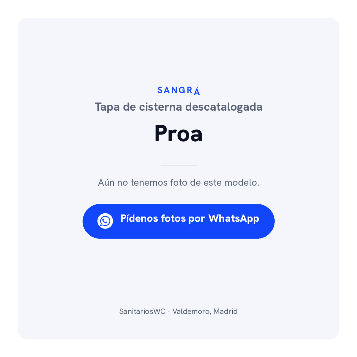 Tapa de cisterna Sangrá Proa