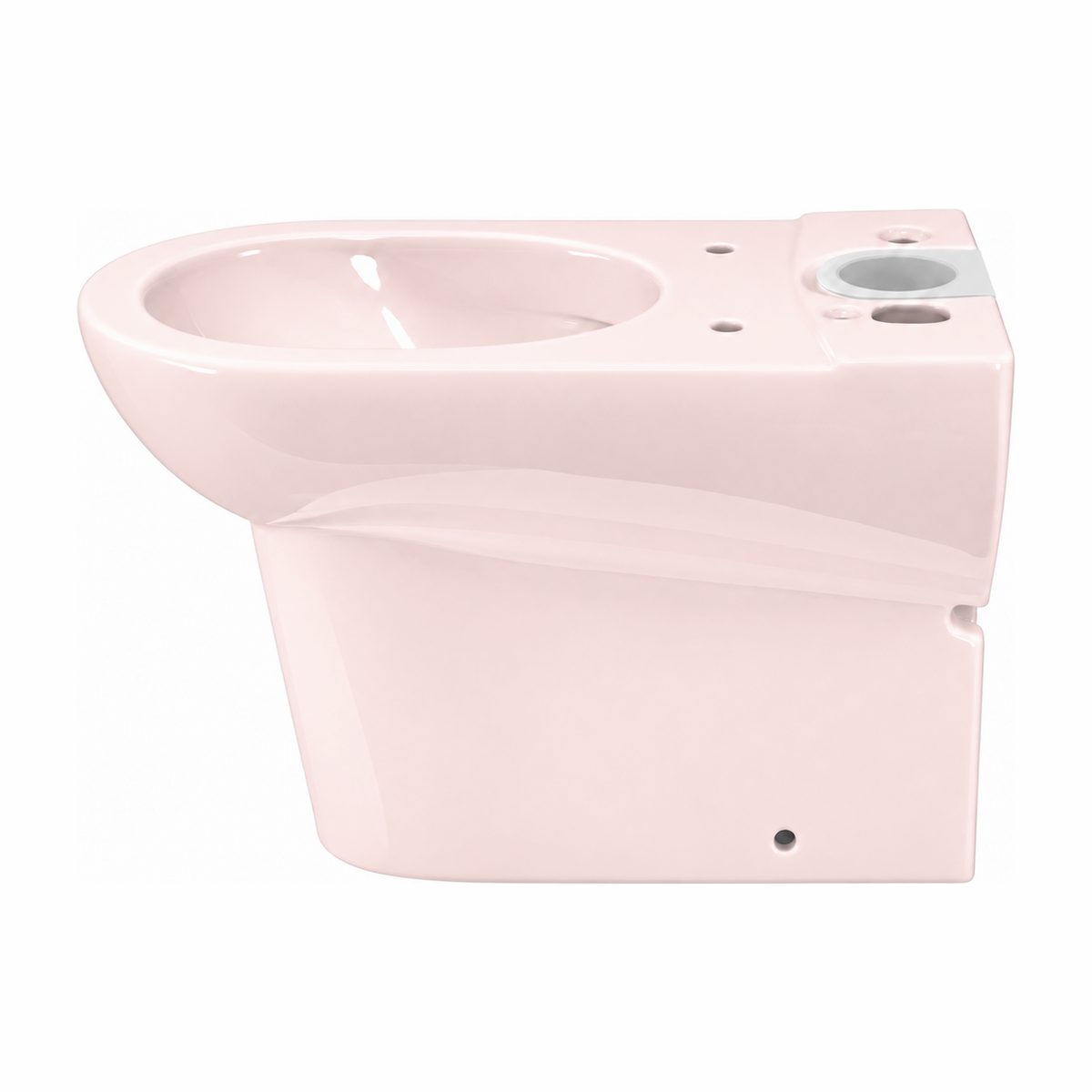 Taza de inodoro Serie 100 en color Rosa Perola, vista lateral